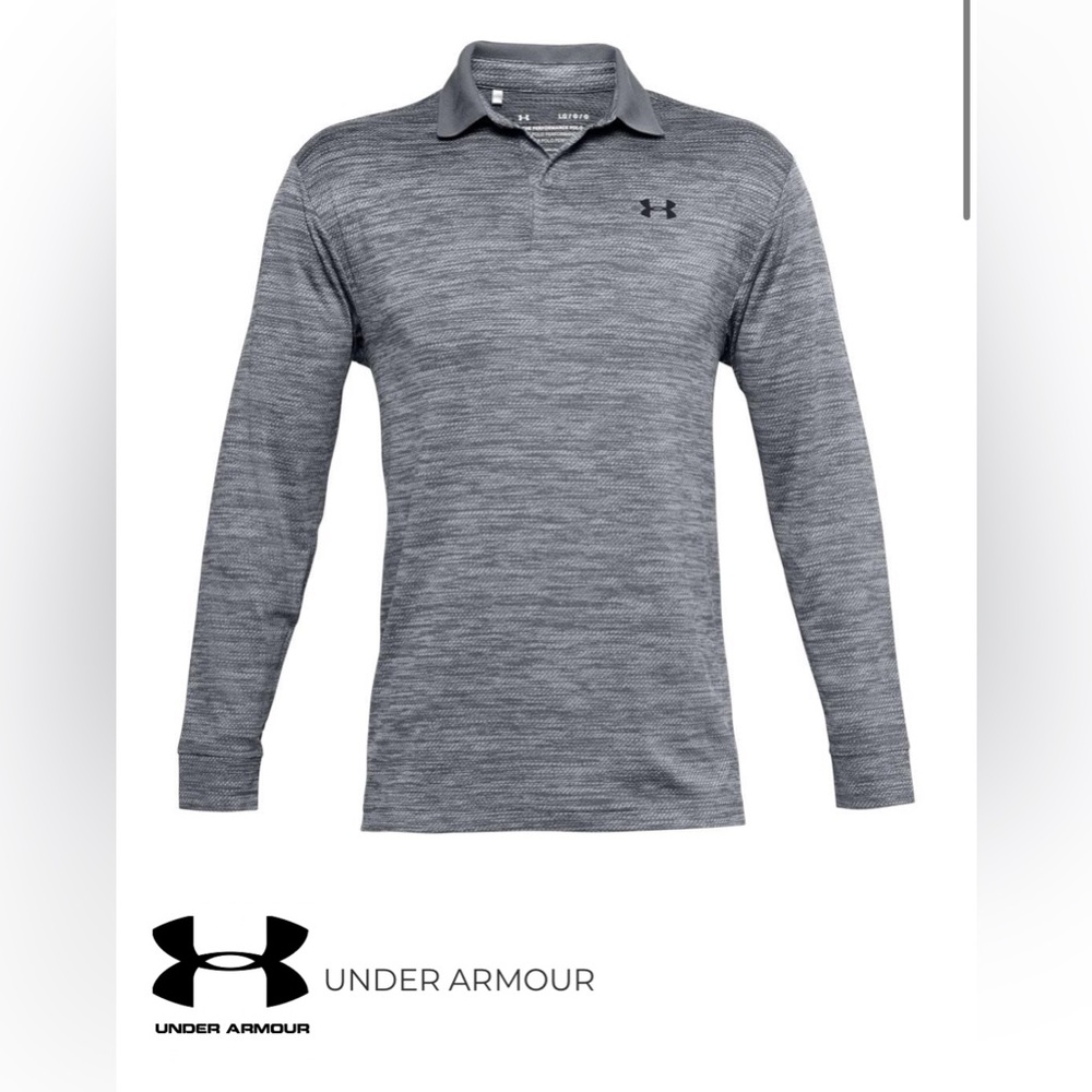 UNDER ARMOUR PERFORMANCE TEXTURED LONG SLEEVE POLO SHIRT Sz XXL